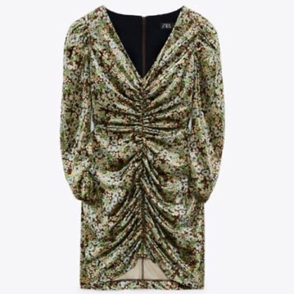 2 for $30 ZARA Velvet Floral Mini Dress - Picture 12 of 12